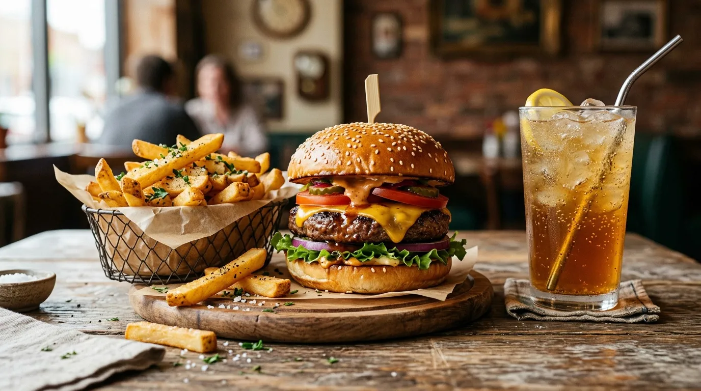 Menu bon et pas cher : burgers + frites + boisson
