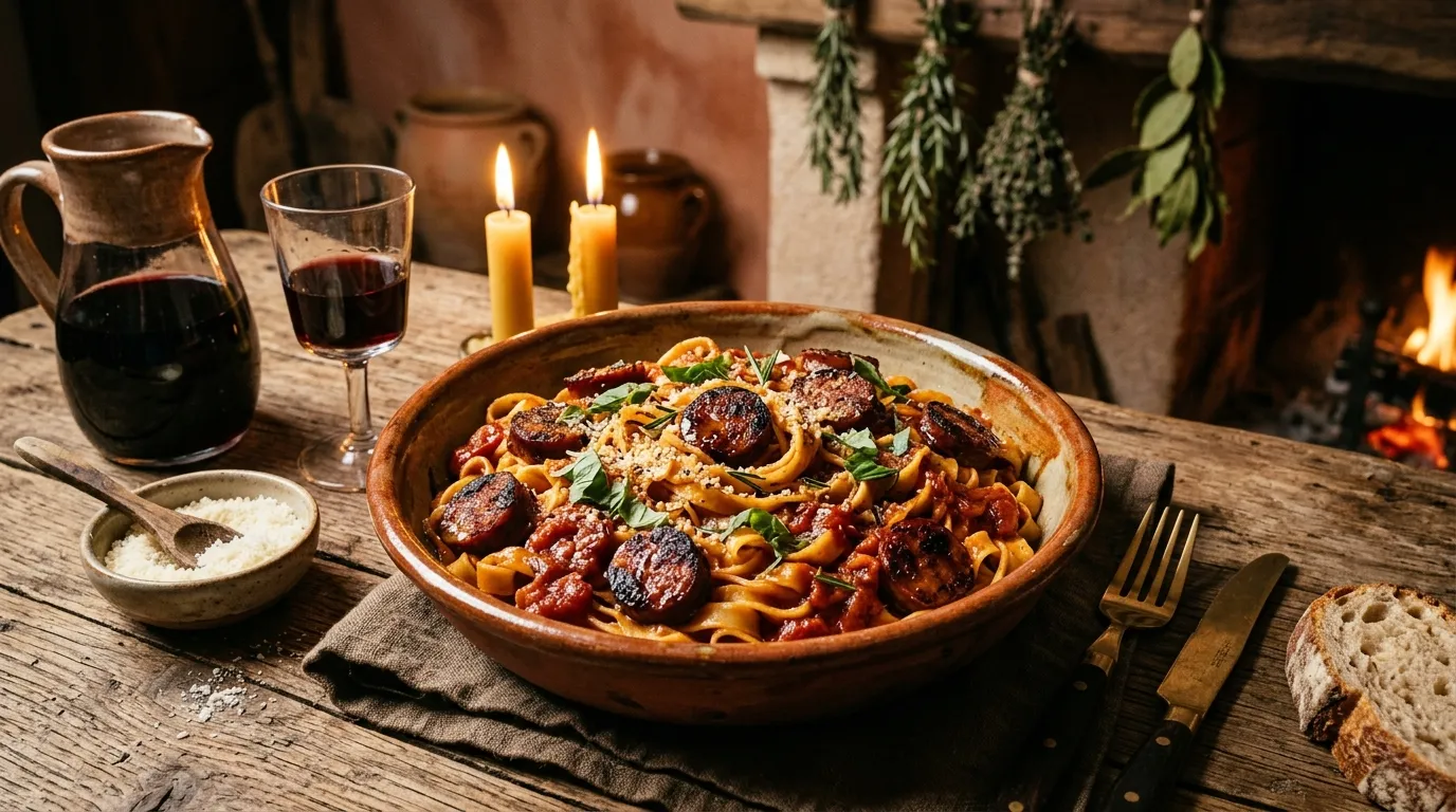 Pâtes au figatelli : recette facile et gourmande