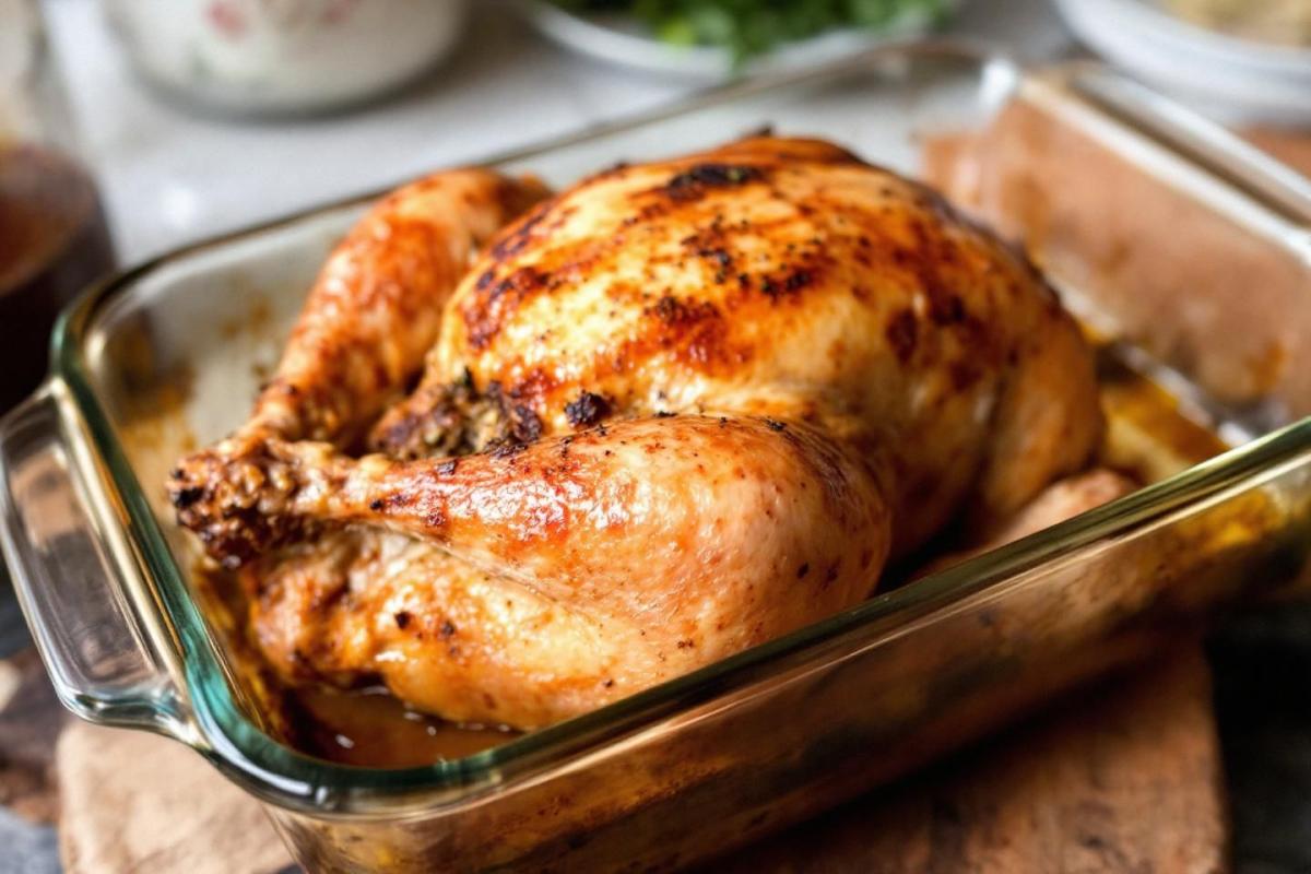 Poulet rôti au four en cocotte Pyrex fermée : recette facile et parfaite