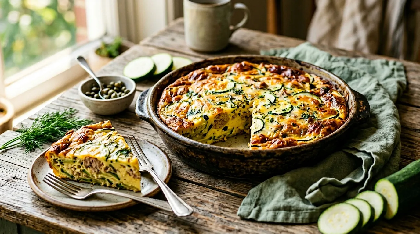 Quiche sans pâte courgette thon : recette légère facile