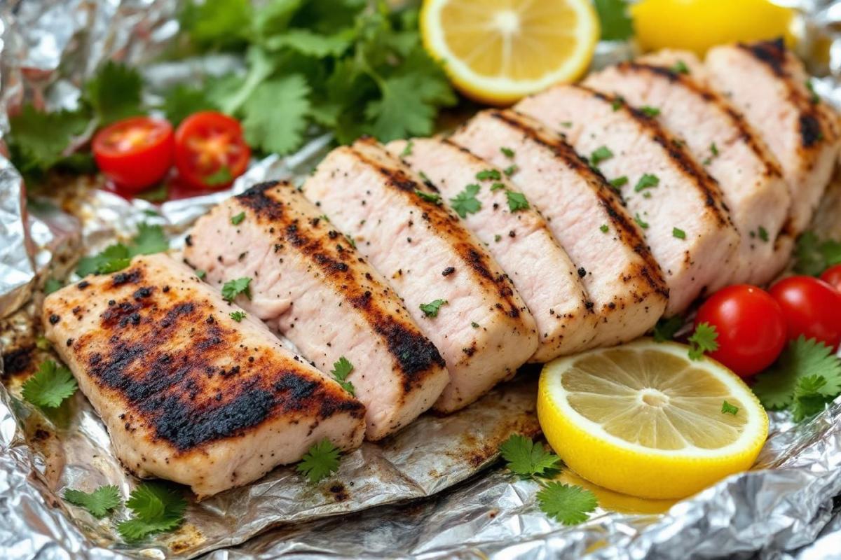 Recette de thon grillé au barbecue en papillote facile
