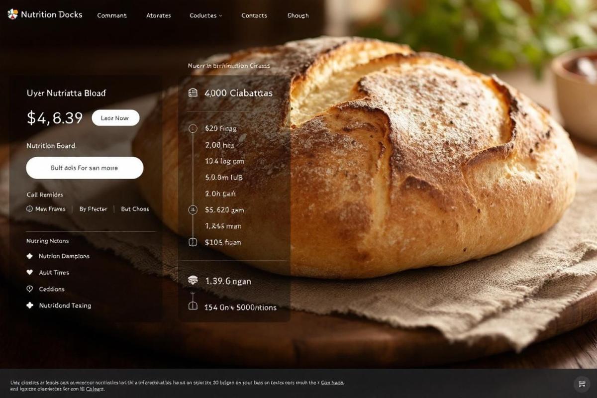 Calories et informations nutritionnelles du pain ciabatta